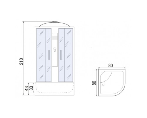 River Душевые кабины REIN 80/43 MT
