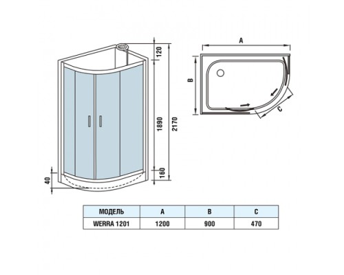 WW500 WERRA 1201 L 1200х900х2170 мм