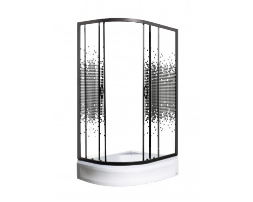 Душевой уголок МОНОМАХ ДУ 100/80/180 МЗ BL L/R 100х80х180 стекла с рисунком, профиль черный матовый, без поддона Душевой уголок МОНОМАХ ДУ 100/80/180 МЗ BL L/R 100х80х180 стекла с рисунком, профиль черный матовый, без поддона