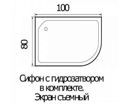 Душевой поддон Wemor 100*80*24 10000001114 Ассимметрия