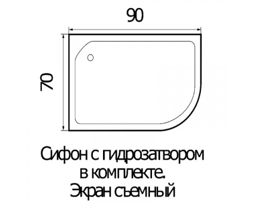 Душевой поддон Wemor 90*70*24 10000002091 Ассимметрия