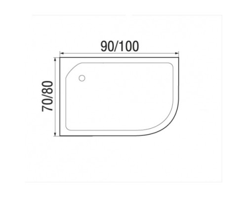 Душевой поддон Wemor 100*70*24 10000006057 Ассимметрия