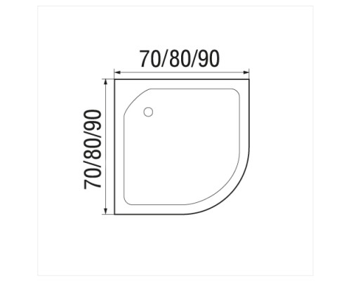 Поддон душевой полукруглый  RIVER WEMOR  70/24 C 700*700*240 мм