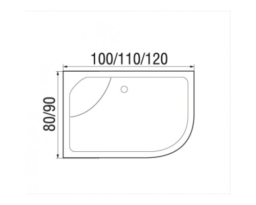 Душевой поддон Wemor 100*80*44 10000006114 Ассимметрия