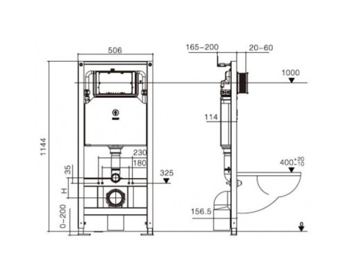 Инсталляция для унитазов WeltWasser WW Amberg 506 ST без кнопки 10000005989