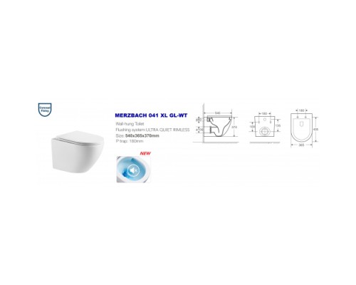  Подвесной унитаз белый WeltWasser Merzbach 041 XL GL-WT с крышкой 