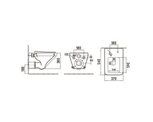 Подвесной унитаз WeltWasser Hofbach 041 GL-WT 540х370х360 мм