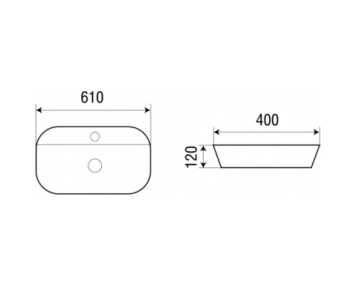 WW ELBACH 2203 Раковина подвесная 610х400х120