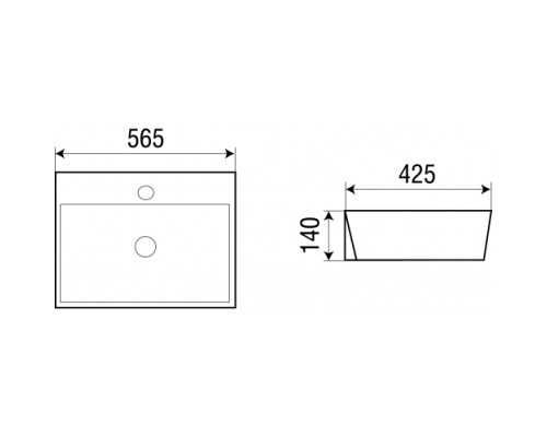 WW ELBACH 20212 Раковина подвесная 565х425х140