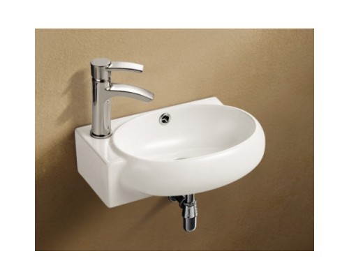 Раковина подвесная WeltWasser WW AISBACH 5011-L 430x430x140 фаянс белый глянец Раковина подвесная WeltWasser WW AISBACH 5011-L 430x430x140 фаянс белый глянец