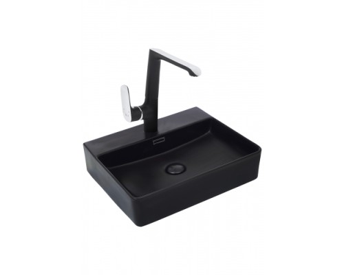 Раковина накладная WeltWasser WWELBACH 21733 MB500x420x120 санфаянс матовая черная Раковина накладная WeltWasser WWELBACH 21733 MB500x420x120 санфаянс матовая черная
