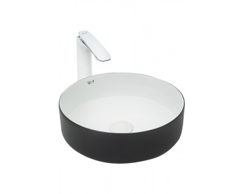 Раковина накладная WeltWasser WWELBACH M3134 BW355x355x120 санфаянс черная белая Раковина накладная WeltWasser WWELBACH M3134 BW355x355x120 санфаянс черная белая