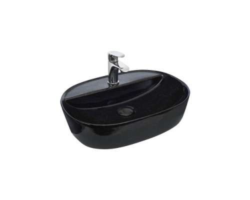 Раковина накладная WeltWasser WWELBACH 2202 K509505x385x120 санфаянс мрамор черная с золотом Раковина накладная WeltWasser WWELBACH 2202 K509505x385x120 санфаянс мрамор черная с золотом