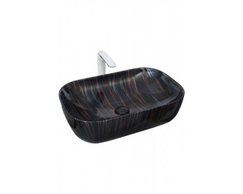 Раковина накладная WeltWasser WWELBACH 2143P K501610x400x145 санфаянс мрамор черная с синим и оранжевым Раковина накладная WeltWasser WWELBACH 2143P K501610x400x145 санфаянс мрамор черная с синим и оранжевым