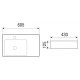 Раковина накладная WeltWasser WWELBACH 2223 L605x430x125 санфаянс белый глянец