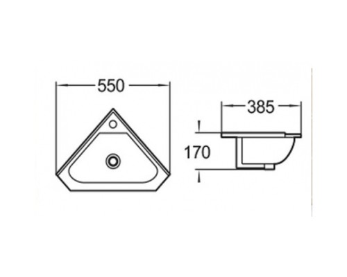 Раковина подвесная WeltWasser WW AISBACH 7012 GL-WT 550x385x170 санфаянс белый глянец Раковина подвесная WeltWasser WW AISBACH 7012 GL-WT 550x385x170 санфаянс белый глянец