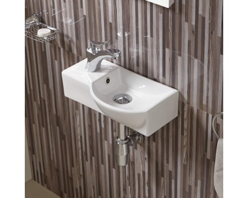 Раковина подвесная WeltWasser WW AISBACH 7940 GL-WT L400x220x120 санфаянс белый глянец Раковина подвесная WeltWasser WW AISBACH 7940 GL-WT L400x220x120 санфаянс белый глянец
