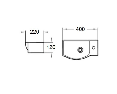 Раковина подвесная WeltWasser WW AISBACH 7940 GL-WT R 400x220x120 санфаянс белый глянец Раковина подвесная WeltWasser WW AISBACH 7940 GL-WT R 400x220x120 санфаянс белый глянец