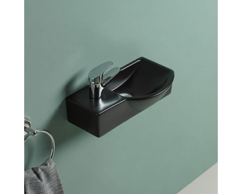 Раковина подвесная WeltWasser WW AISBACH 7940 MT-BL L 400x220x120 санфаянс черный матовый Раковина подвесная WeltWasser WW AISBACH 7940 MT-BL L 400x220x120 санфаянс черный матовый