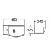 Раковина подвесная WeltWasser WW AISBACH 7945 GL-WT L450x240x125 санфаянс белый глянец