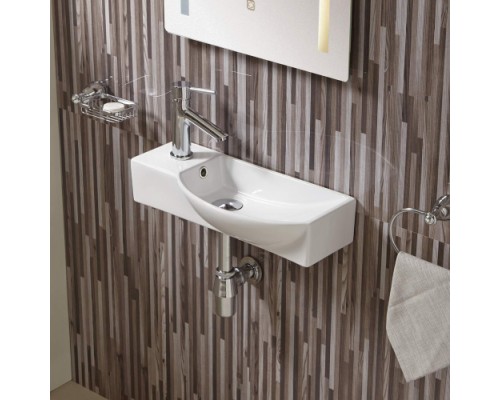Раковина подвесная WeltWasser WW AISBACH 7945 GL-WT L450x240x125 санфаянс белый глянец Раковина подвесная WeltWasser WW AISBACH 7945 GL-WT L450x240x125 санфаянс белый глянец