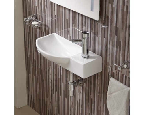 Раковина подвесная WeltWasser WW AISBACH 7945 GL-WT R450x240x125 санфаянс белый глянец Раковина подвесная WeltWasser WW AISBACH 7945 GL-WT R450x240x125 санфаянс белый глянец
