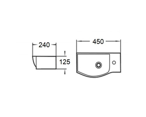 Раковина подвесная WeltWasser WW AISBACH 7945 GL-WT R450x240x125 санфаянс белый глянец Раковина подвесная WeltWasser WW AISBACH 7945 GL-WT R450x240x125 санфаянс белый глянец
