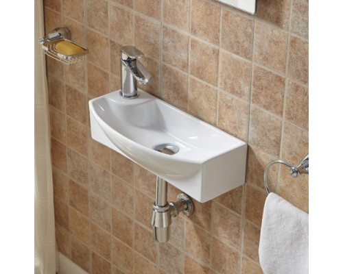 Раковина подвесная WeltWasser WW AISBACH 7946 GL-WT L455x220x130 санфаянс белый глянец Раковина подвесная WeltWasser WW AISBACH 7946 GL-WT L455x220x130 санфаянс белый глянец