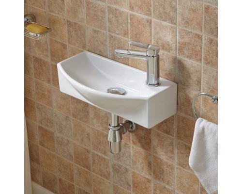 Раковина подвесная WeltWasser WW AISBACH 7946 GL-WT R455x220x130 санфаянс белый глянец Раковина подвесная WeltWasser WW AISBACH 7946 GL-WT R455x220x130 санфаянс белый глянец
