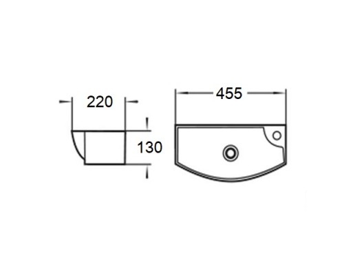 Раковина подвесная WeltWasser WW AISBACH 7946 GL-WT R455x220x130 санфаянс белый глянец Раковина подвесная WeltWasser WW AISBACH 7946 GL-WT R455x220x130 санфаянс белый глянец