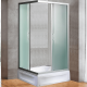 Душевое ограждение River Morava XL 100/80/24 MT с поддоном стекло матовое, профиль хром