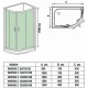 С 120/90/189-24 R XL Душевое ограждение с поддоном, стекло прозрачное, профиль хром