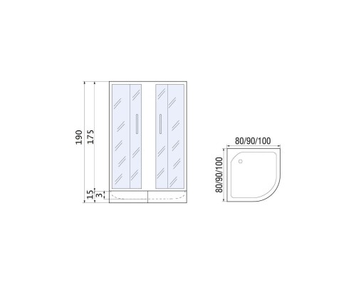 Душевой уголок River Don Light 80/15 МТ без поддона 10000002917 Душевой уголок River Don Light 80/15 МТ без поддона 10000002917