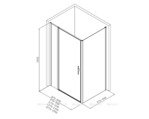 Душевой уголок Allen Brau Priority 160x100 3.31039.BBA + 3.31048.BBA черный браш