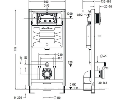 Инсталляция для унитаза Allen Brau Pneumatic 9.11100.20