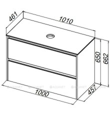 1.35024.AL ACTIVITY Столешница 100, акриловый камень альба (313623)