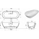Ванна из искусственного мрамора Aquanet Family Stone 180х80