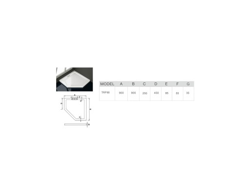 Душевой поддон WeltWasser TRP 90 900х900х35 мм + cифон