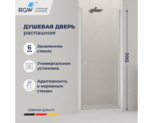 Душевая дверь RGW Dolphin TN-03 54930309-11 90*195 стекла прозрачные, профиль хром 