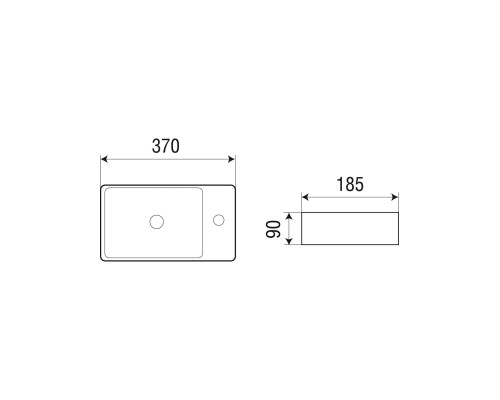 Раковина подвесная WeltWasser WW AISBACH 5092-R 370x370x90 фаянс белый глянец