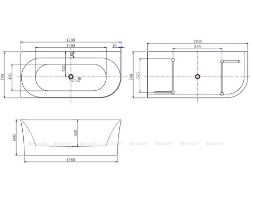 Акриловая ванна Allen Brau Priority 4 В 170x78 2.31004.20B/AM Акриловая ванна Allen Brau Priority 4 В 170x78 2.31004.20B/AM