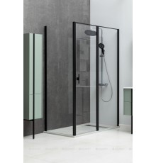 Душевой уголок Allen Brau Priority 140x80 черный браш, стекло 6 мм