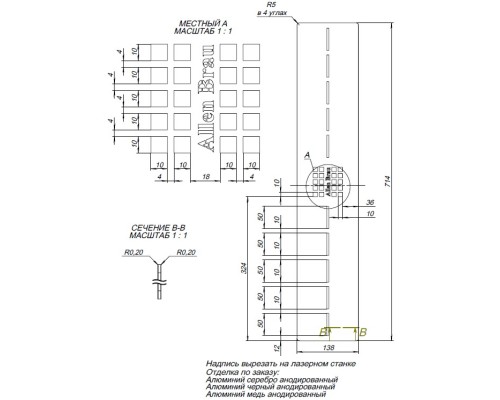 Накладка для сифона Allen Brau Infinity 8.210N6-BA серебро браш