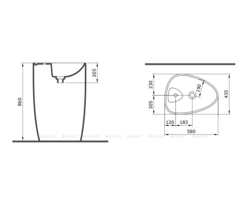 Раковина напольная Allen Brau Infinity 4.21015.20 белый глянец Раковина напольная Allen Brau Infinity 4.21015.20 белый глянец