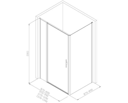 Душевой уголок Allen Brau Priority 140x90 3.31035.BA + 3.31044.BA серебро браш