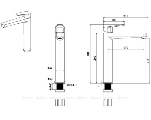 5.E1002-31 ECLIPSE Cмеситель для умывальника высок.,+д.к. без перелива, черн.мат (314323) 5.E1002-31 ECLIPSE Cмеситель для умывальника высок.,+д.к. без перелива, черн.мат (314323)