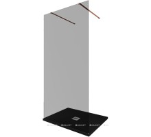 Душевая перегородка Allen Brau 3.21042.60.T INFINITY 2, Свободност., 8мм, 1000(990мм) тонир. 8мм,медь браш (323834)