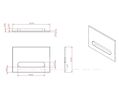 9.2PR01.MG PROJECT COLOR Кнопка смыва abs 230x156мм хром матовый (326480)
