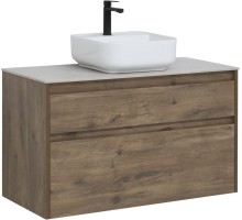 Тумба под раковину Aquanet Nova Lite 100 дуб рустикальный (2 ящика) 
