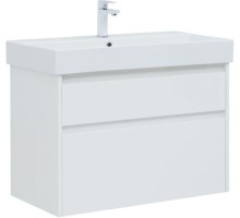 Тумба под раковину Aquanet Nova Lite 85 белый глянец, 2 ящика